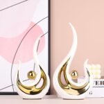 XMGZQ 2pcs White and Gold Modern Abstract Art Statue Table Decoration,Elegantes ... - Image 5