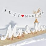VIOPVERY Mr and Mrs Sign for Wedding Table,Large White Mr and Mrs Sign,Wooden Le... - Image 3