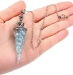GEHECRST Aquamarine Healing Crystal Pendulum for Divination Dowsing Natural Quar... - Image 4