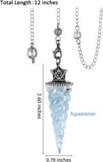 GEHECRST Aquamarine Healing Crystal Pendulum for Divination Dowsing Natural Quar... - Image 5