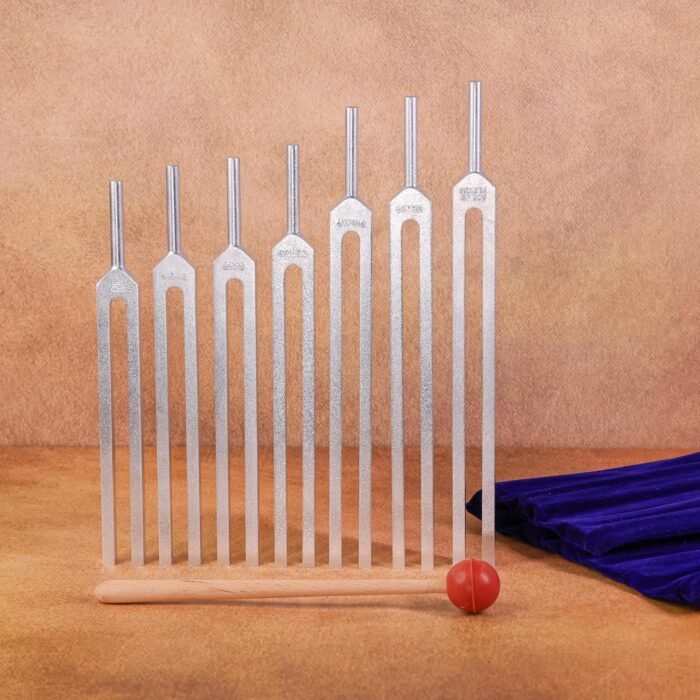 ARO VATIKA Chakra Tuning Fork Set with Activator - 7 Aluminum Forks for Energy H... - Image 3