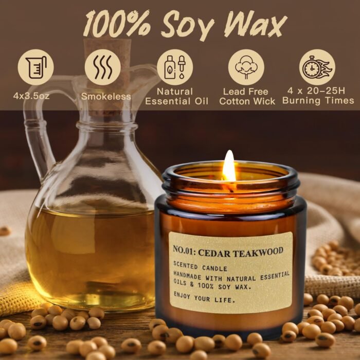 4 Pack Candles for Home Scented Candles Clearance, Aromatherapy Candle Gifts for... - Image 3
