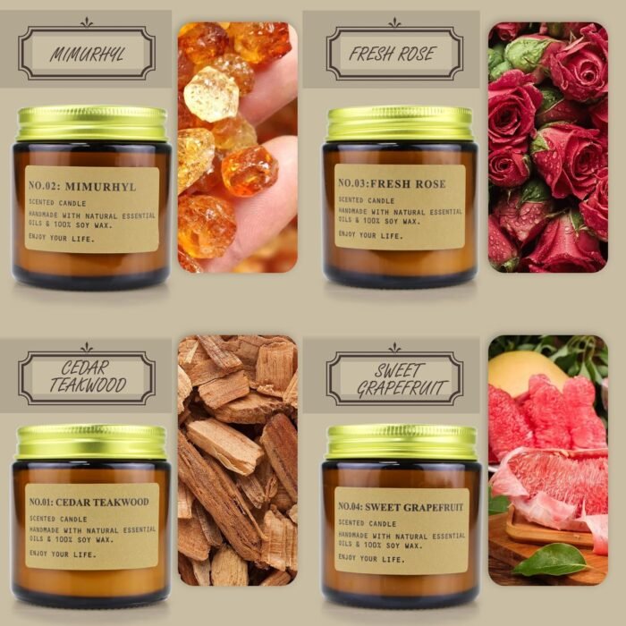 4 Pack Candles for Home Scented Candles Clearance, Aromatherapy Candle Gifts for... - Image 4