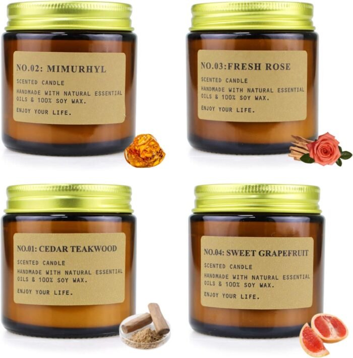 4 Pack Candles for Home Scented Candles Clearance, Aromatherapy Candle Gifts for... - Image 7