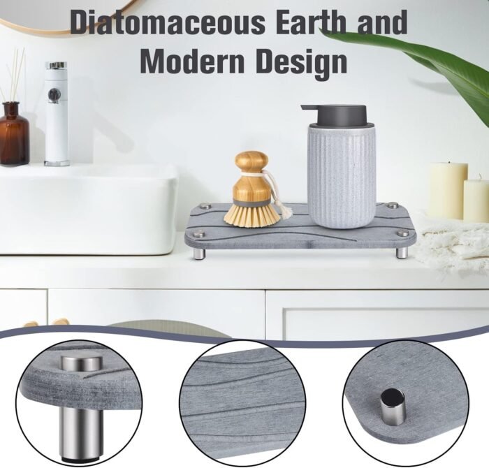 Foleto Home Sink Caddy 2pcs Dries Instantly Kitchen Sink Organizer Sponge Decor ... - Image 3