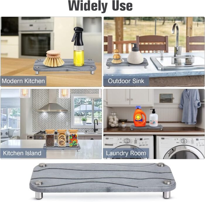 Foleto Home Sink Caddy 2pcs Dries Instantly Kitchen Sink Organizer Sponge Decor ... - Image 5