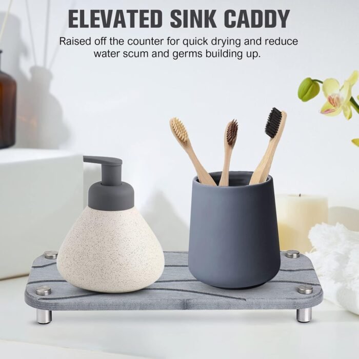 Foleto Home Sink Caddy 2pcs Dries Instantly Kitchen Sink Organizer Sponge Decor ... - Image 7