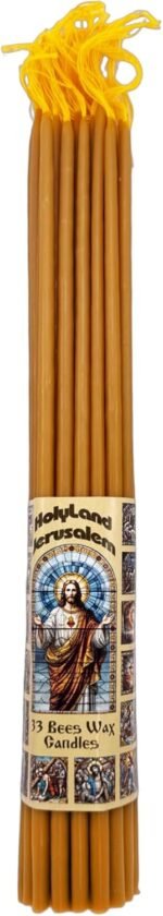 33 PCS Holy 100% Natural Beeswax Taper Candles Blessed Jesus Christ Church from ... - Image 6
