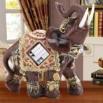 Lucky Feng Shui Wood Grain Eleph Statue, Sculpture Wealth Figurine Gift, Eleph F... - Image 3