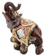 Lucky Feng Shui Wood Grain Eleph Statue, Sculpture Wealth Figurine Gift, Eleph F... - Image 9