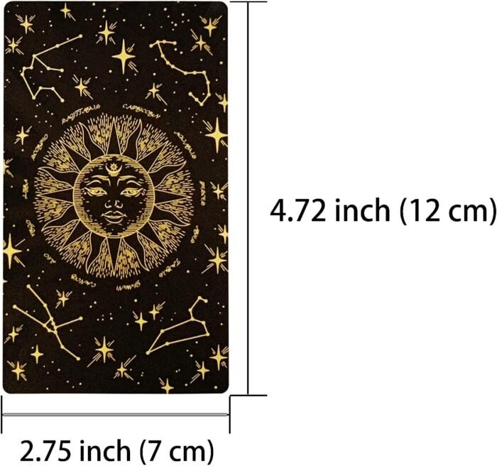 SUNHHX Tarot Cards Set, 78 Deck PVC Waterproof with Gold Foil Classic Cards and ... - Image 3