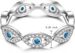 Blue Evil Eye Ring Nazar Amulet Ojo Sterling Silver Evil Eyes Rings for Women Ma... - Image 6
