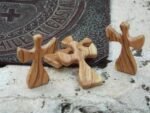 Olive Wood Clinging Guardian Angel | Handheld Angel Praying Cross | Wood Holding... - Image 5