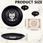 CREATCABIN Cat Prayer Ritual Plate Stainless Steel Offering Bowl Flat Round Tray... - Image 3