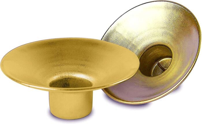 Ner Mitzvah Reusable Metal Candlestick Liners and Drip Guards - Safety Pin Holds... - Image 3