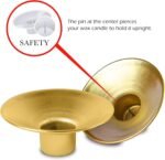 Ner Mitzvah Reusable Metal Candlestick Liners and Drip Guards - Safety Pin Holds... - Image 4