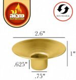 Ner Mitzvah Reusable Metal Candlestick Liners and Drip Guards - Safety Pin Holds... - Image 5