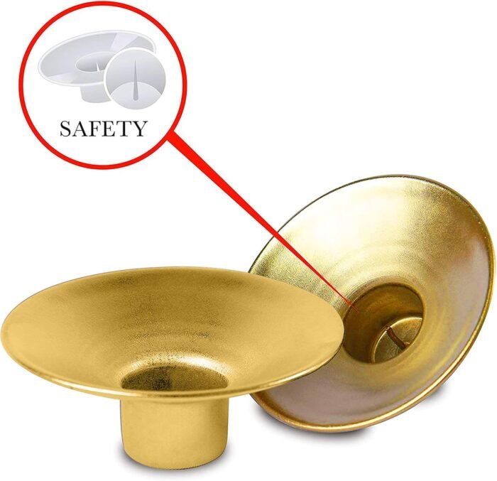Ner Mitzvah Reusable Metal Candlestick Liners and Drip Guards - Safety Pin Holds... - Image 7