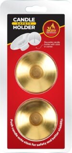 Ner Mitzvah Reusable Metal Candlestick Liners and Drip Guards - Safety Pin Holds... - Image 7