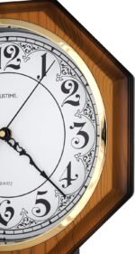 JUSTIME Traditional Schoolhouse Classic Vintage Arabic Regulator Wall Clock, Chi... - Image 5