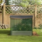 Outsunny 7.3 x 3.4 x 1 ft Galvanized Raised Garden Bed with Crop Cage Plant Prot... - Image 4