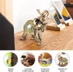 Feng Shui Brass Color Elegant Elephant Statue 5.5 (H) Thai Elephant With Trunk F... - Image 3