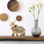 Feng Shui Brass Color Elegant Elephant Statue 5.5 (H) Thai Elephant With Trunk F... - Image 5