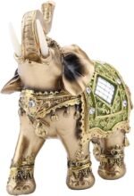 Feng Shui Brass Color Elegant Elephant Statue 5.5 (H) Thai Elephant With Trunk F... - Image 6