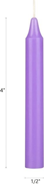 Mega Candles 20 pcs Unscented Lavender Exquisite Mini Taper Spell Candles, 4 Inc... - Image 3