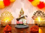 BangBangDa Hindu Lord Saraswati Idol Statue - 5.1" H Saraswati Statue Murti Diwa... - Image 5