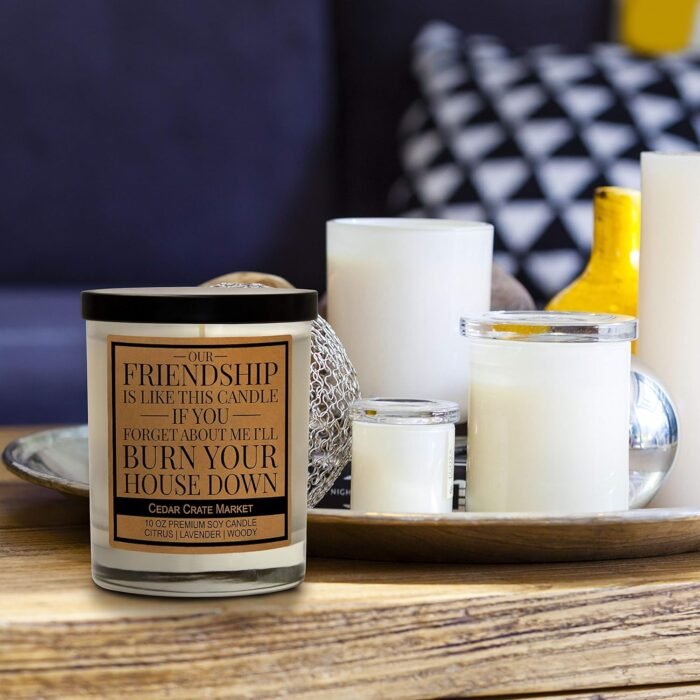 CEDAR CRATE MARKET Our Friendship is Like This Candle, Lavender Scented 100% Soy - Image 3