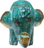 Hand-Carved Wooden Elephant Statue Multicolored (Green, 4 inch) - Image 4