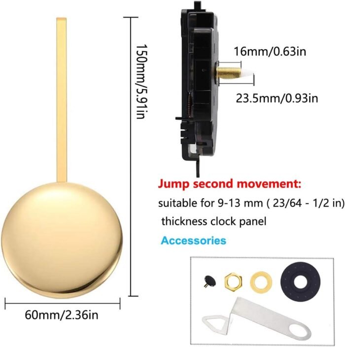Quartz Pendulum Clock Movement DIY Wall Mechanism Repair Parts Replacement with ... - Image 3