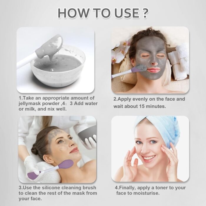 Jelly Mask Powder for Facials,Bamboo Charcoal Jelly Mask for Facials Professiona... - Image 7
