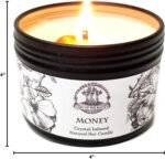 Money Drawing Mini Spell Set | 4 oz Soy Candle with Tiger's Eye Crystal & a 1/2 ... - Image 4