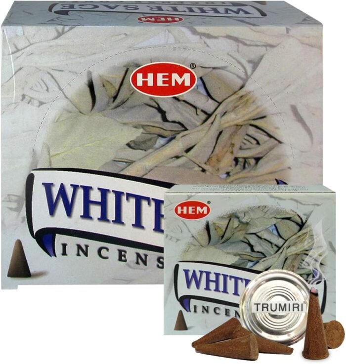White Sage Incense Cones and Cone Incense Burner Bundle Insence Insense Hem Ince... - Image 3