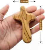 4" Hand Held Olive Wood Clinging Cross from Bethlehem in Pouch (Certified) - Fin... - Image 3