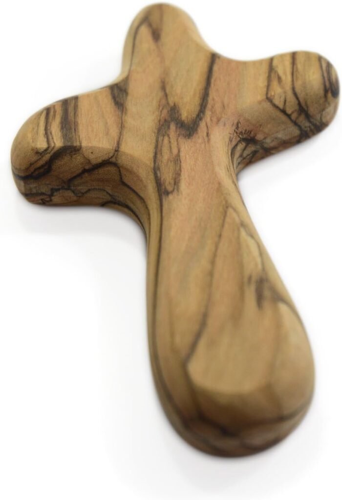 4" Hand Held Olive Wood Clinging Cross from Bethlehem in Pouch (Certified) - Fin... - Image 7
