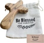 4" Hand Held Olive Wood Clinging Cross from Bethlehem in Pouch (Certified) - Fin... - Image 6