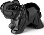 2" Black Obsidian Elephant Decor Healing Crystal Cute Polished Natural Stone Han... - Image 2