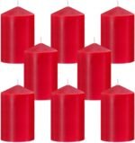 2x3 Inch Red Pillar Candles, 24 Hour Small Unscented Dripless Burgundy Colored C... - Image 2