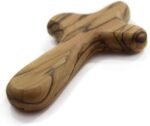 4" Hand Held Olive Wood Clinging Cross from Bethlehem in Pouch (Certified) - Fin... - Image 2