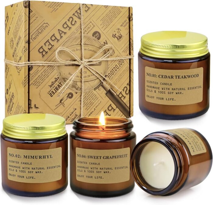 4 Pack Candles for Home Scented Candles Clearance, Aromatherapy Candle Gifts for... - Image 2