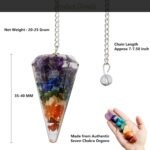 7 Chakra Crystal Orgone Pendulum – Pendulum Set with Chakra Orgonite Pendulum an... - Image 2