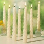 8 Pack Beeswax Taper Candles,7in Spiral Taper Candle Sticks,7 Hour White Beeswax... - Image 2