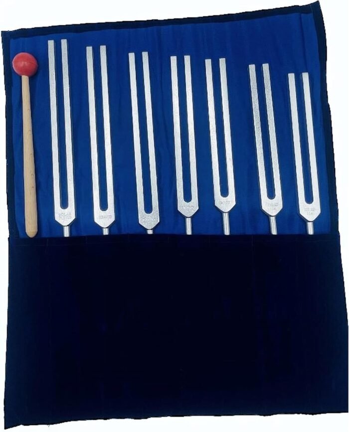 ARO VATIKA Chakra Tuning Fork Set with Activator - 7 Aluminum Forks for Energy H... - Image 2