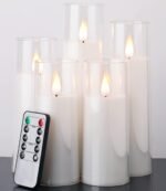 Amagic Pure White Flameless Candles, Battery Operated Candles, Acrylic Flickerin... - Image 2