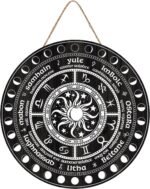 Aowotu Black Wheel of The Year Pagan Witch and Wiccan Calendar Board Pendulum Wi... - Image 2