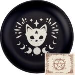 CREATCABIN Cat Prayer Ritual Plate Stainless Steel Offering Bowl Flat Round Tray... - Image 2