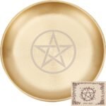 CREATCABIN Pentagram Altar Plate Star Tarot Plate Ritual Burning Candle Holder P... - Image 2